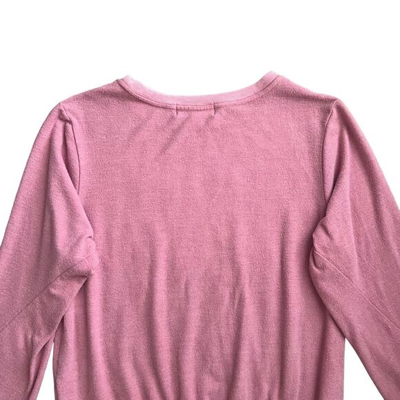 Wildfox Women’s Be Mine Pink Velvet Velour Baggy Beach Jumper Pullover Sweater L - Picture 6 of 10